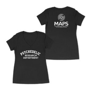 Psychedelic Research Department Women's V-Neck Shirt (Black)